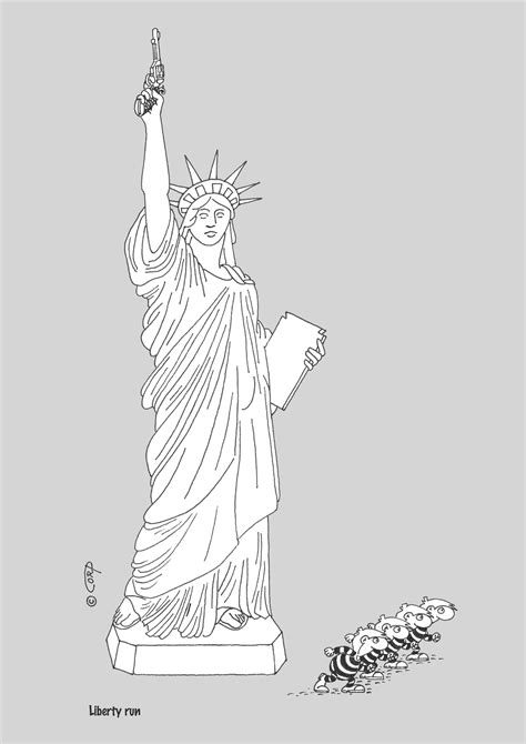 Funny Drawing Cartoons Humor Comics Prisoners Statue Of Liberty