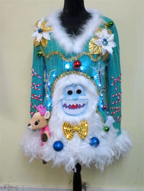 Yeti Abominable Snowman Sweater Tacky Ugly Christmas Sweater Etsy Diy Ugly Christmas Sweater