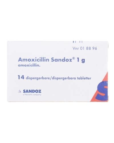 Amoxicillin Sandoz Dispergerbar Tablett 1 000 Mg 14 Stk Apotek 1
