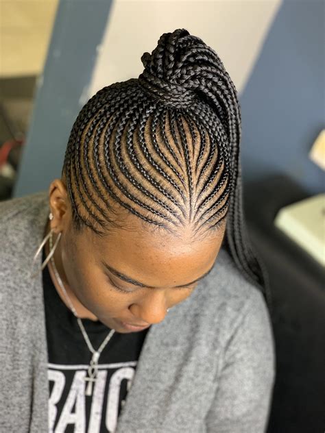 Love this style. #Braidedponytail | Cornrow hairstyles, Braided