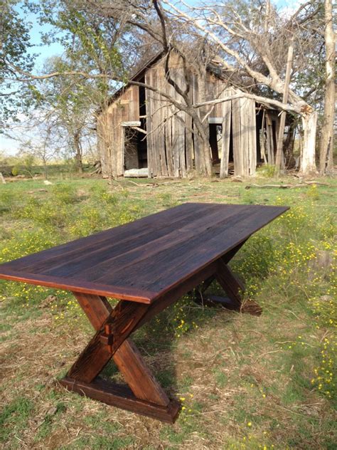 Dining room table made from reclaimed barn wood by. Dining table made from reclaimed barn wood. $1,400.00, via ...