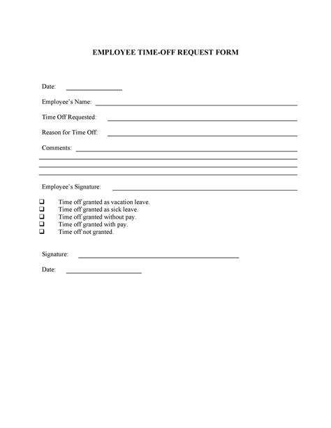 Template Printable Time Off Request Form Free Printable Templates