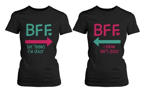 Women Tops And Tees Funny Best Friends Matching Set Best Friends Women T