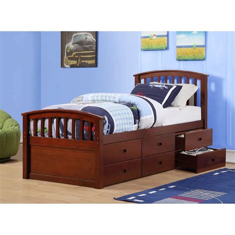 Imagine how much more storage space you'd have with the tall twin captain's platform storage bed with 6 drawers. Twin Storage Bed - 6 Drawers, Cappuccino | DCG Stores