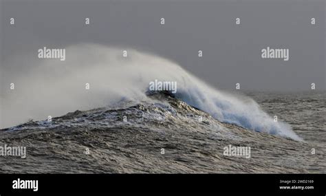 Winter Storms In The North Sea Soon Blow Up Large Breaking Waves That