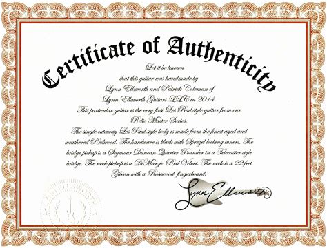 Free Certificate Of Authenticity For Artwork Template