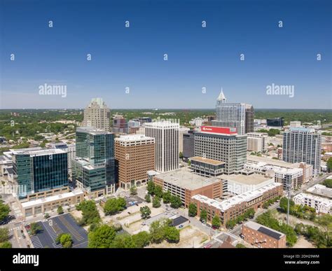 Aerial Views Of Raleigh North Carolina Stock Photo Alamy