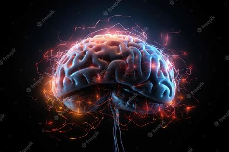 Premium Photo Brain With Electrical Impulses And Neural Endings