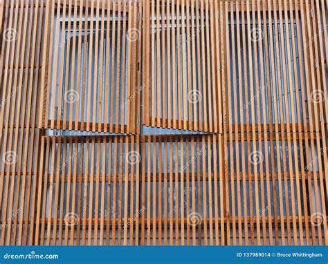 Vertical Wooden Slats On House Exterior Stock Photo Image Of
