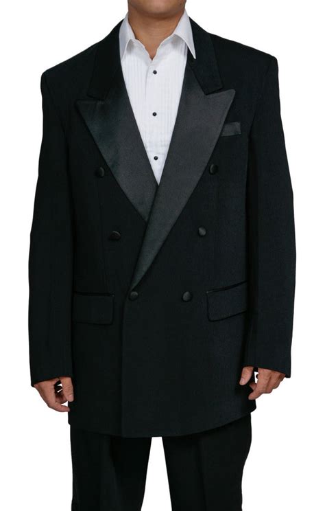 Mens Two Piece Black Double Breasted Tuxedo Suit New Era Factory Outlet