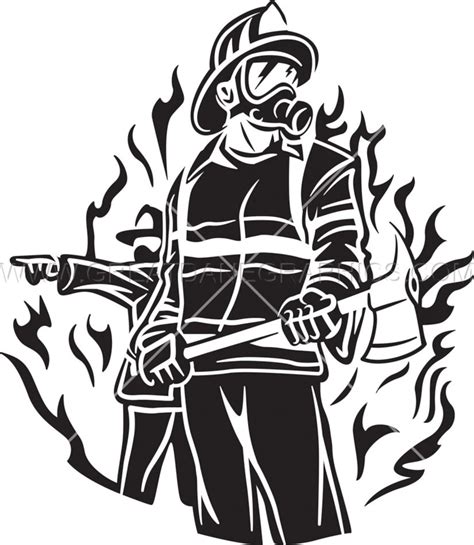 Firefighter Svg Firefighter Putting Out Flame Vector Graphic Etsy