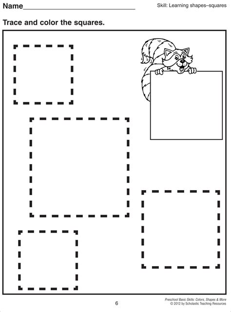 Squares Preschool Basic Skills Shapes Math Subject Shape Worksheets