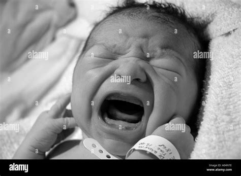 Newborn Baby Screaming Stock Photo Alamy