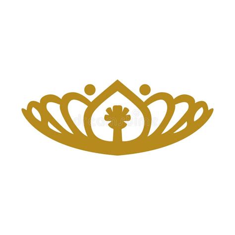 Vintage Elegant Gold Tiara Logo Illustration Template Design Vector In