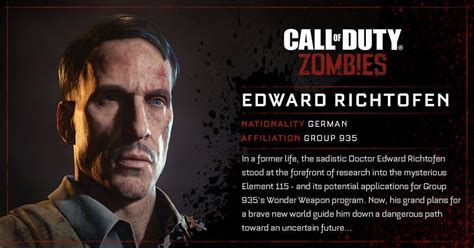 Información De Los Personajes Eduard Richtofen Call Of Duty Zombies