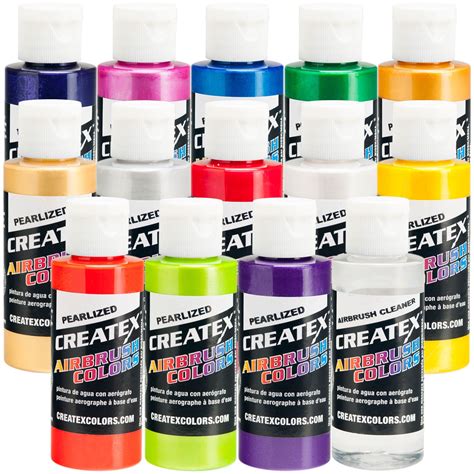 14 2oz Pearlized Pearl Createx Airbrush Paint Color Set Kit
