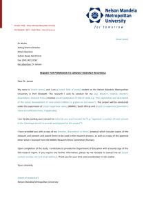 The exploration and description of the career development of rural school children in grades six and seven]. Letter to school principal for permission to conduct ...