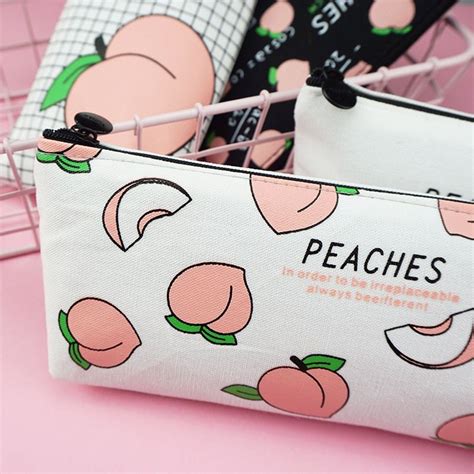 Kawaii Peaches Pencil Case - KawaiiTherapy in 2020 | Pencil case, Cute pencil case, Colorful ...