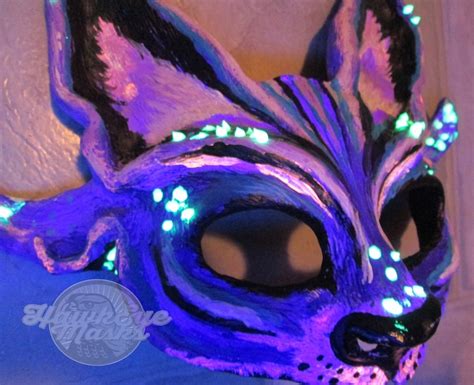 Cheshire Cat Mask Neko Glow Uv Reactive Costume Mask Etsy