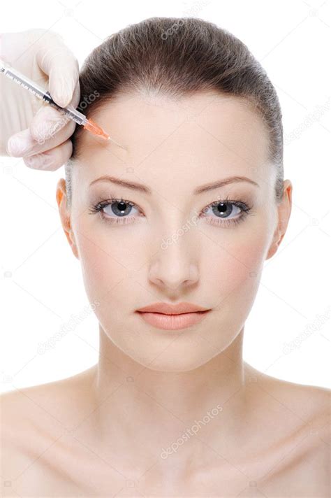 Injection Of Botox To Female Forehead — Stock Photo © Valuavitaly 1550510