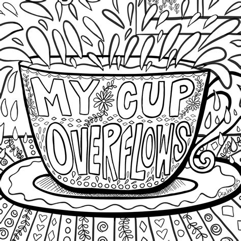 my cup overflows coloring page printable coloring page etsy finland