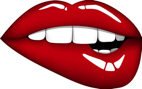 Download Red Mouth Png Clipart Image Lip Biting Cartoon Lips Full