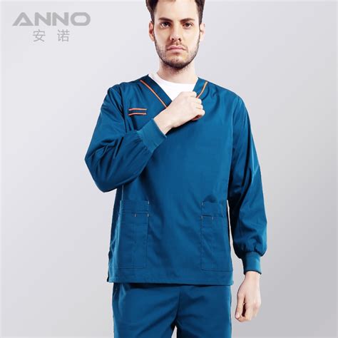Medical Scrubs Unisex Out Coat Long Sleeve With Breathable
