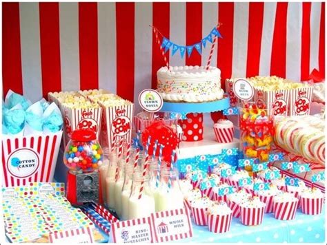 Bestseller add to favorites quick view circus carnival party table cover, 54x84, circus themed birthday tackynutpartystore 5 out of 5 stars (3,055). Circus Theme Party Ideas - DIY Inspired