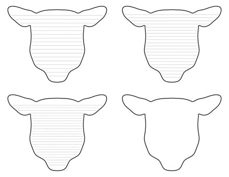 Free Printable Sheep Head Shaped Writing Templates