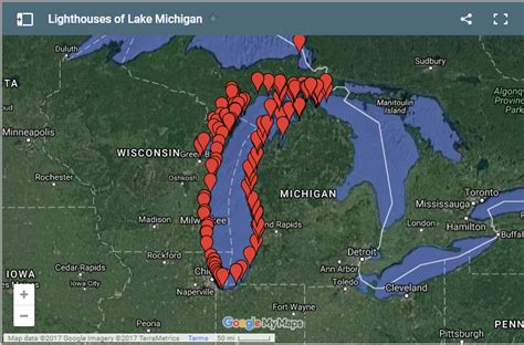 Lake Michigan Lighthouse Map Updated Lakeland Boating