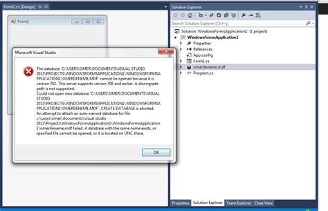 Visual Studio The Database Cannot Be Opened Because It Is Version This Server Supports