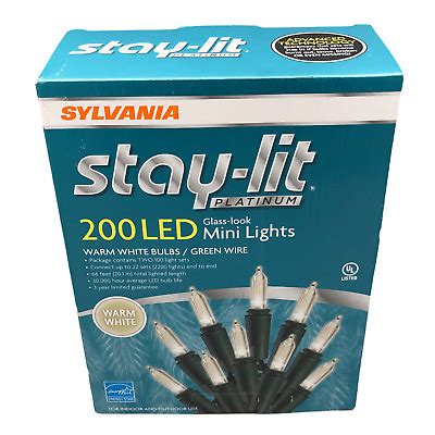 Sylvania V Led Stay Lit Glass Look Mini Holiday Lights Warm White Ebay