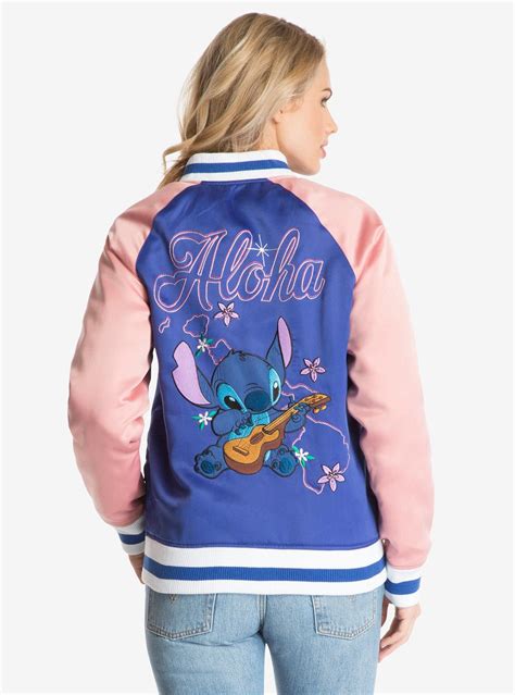 Disney Lilo And Stitch Blue And Pink Womens Souvenir Jacket Disney Jacket