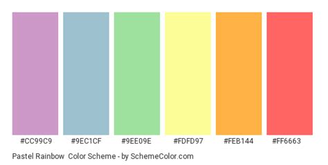 The Color Scheme For Pastel Rainbow Colors