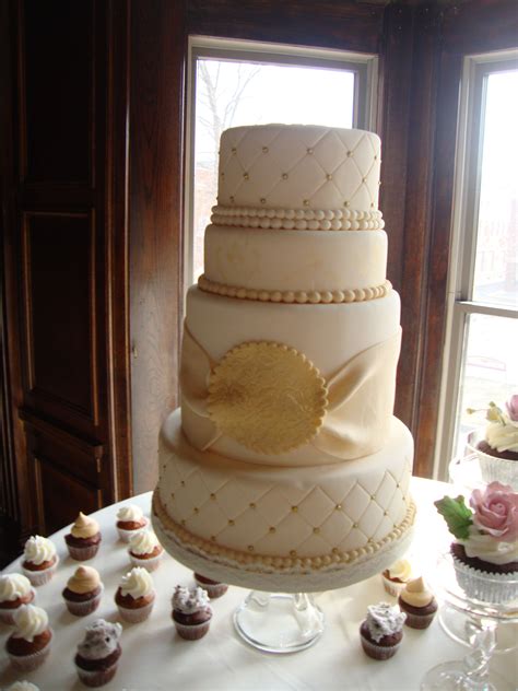 Ivory And Gold Wedding Cake A Perfect Blend Of Elegance And Romance
