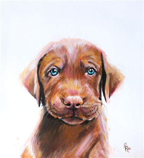 Painting Of A Labrador Puppy Too Cute See The Painting Process On