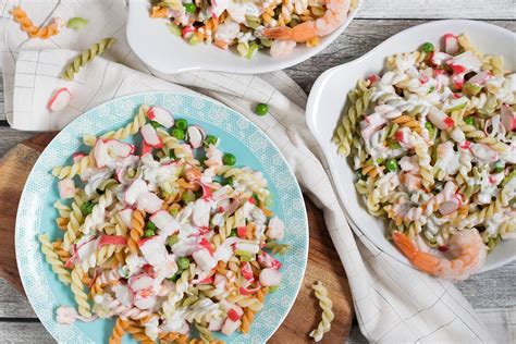 Imitation crab nutrition is relatively low in calories but contains some protein, carbohydrates and sodium. Seafood Pasta Salad | Recipe | Pasta salad, Pasta salad ...