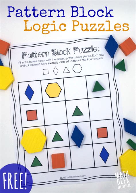 Free Pattern Block Puzzles Teach Junkie