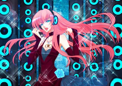 Aqua Eyes Dress Headphones Megurine Luka Pink Hair Vocaloid Konachan