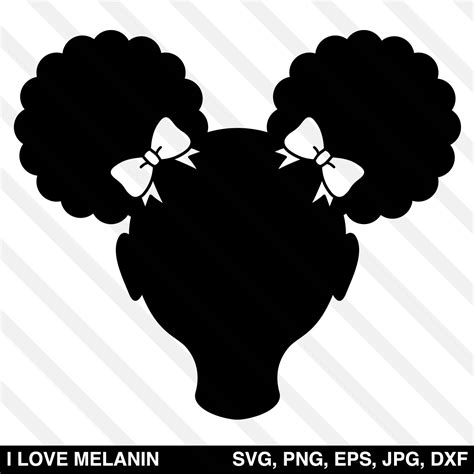 Afro Puffs Girl Silhouette Little Girl Silhouette Svg