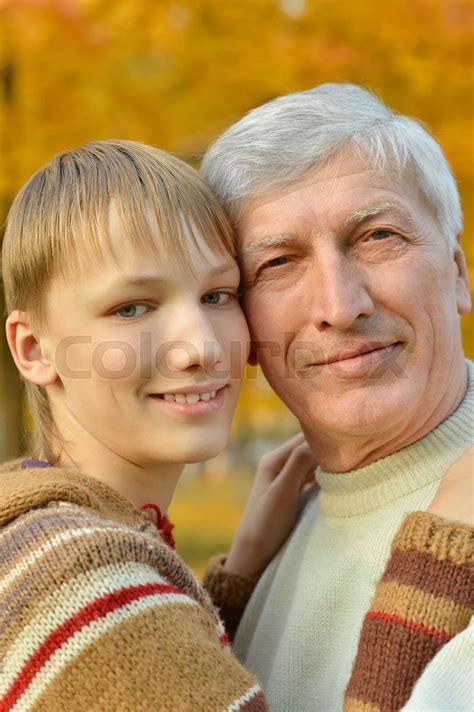 Grandfather And Grandson Stock Image Colourbox