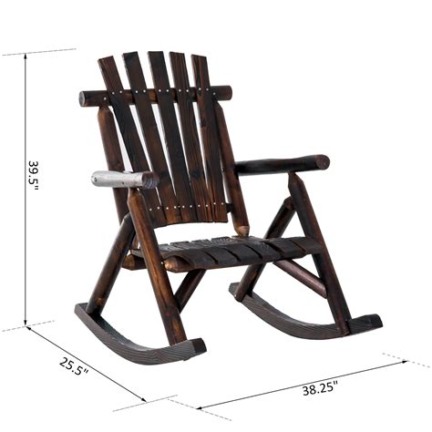 Rustic Outdoor Patio Adirondack Rocking Chair Patio Furniture Porch