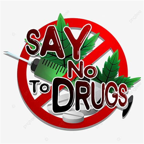Drug Syringe Vector Png Images Say No To Drugs Sign With Syringe Pill