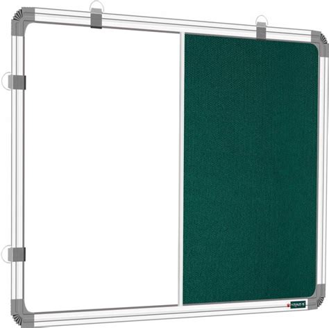 Yajnas 15x2 Feet Premium Combination Board Non Magnetic Whiteboard With Green Pin Up