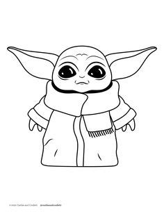 Mandalorian Baby Yoda 10 Kleurplaten voor kinderen printen