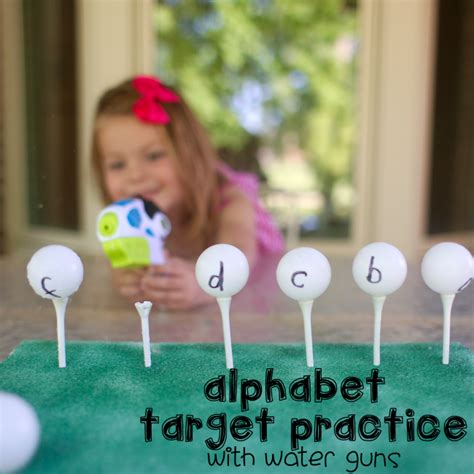 Alphabet Target Practice With Water Guns Montessori Toddler