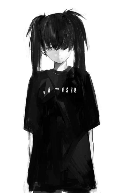 Sad Anime Girl Black Hair