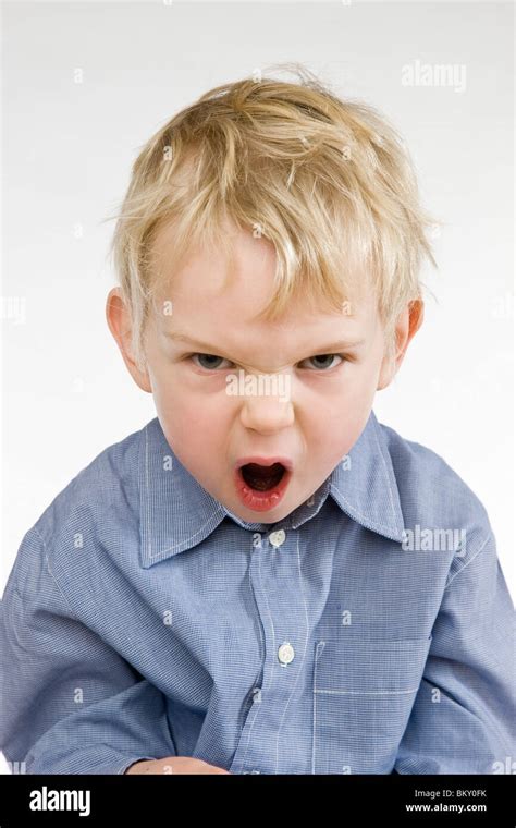Toddler Angry Boy Screaming Stock Photo Alamy