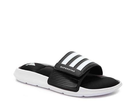One of the biggest issues with sandals is that they often break down after minimal use. adidas Synthetic Superstar 5g Slide Sandal in Black/White ...