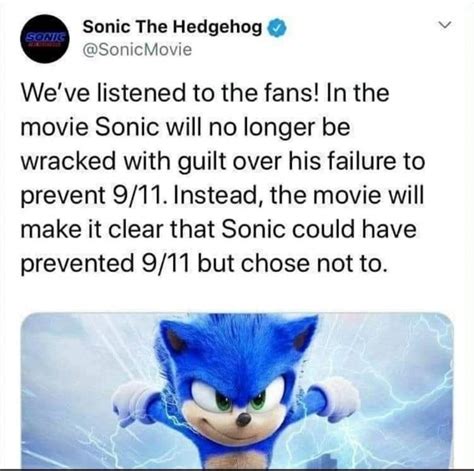 Sonic The Hedgehog Sonicmovie Sonicmovie Weve Listened To The Fans